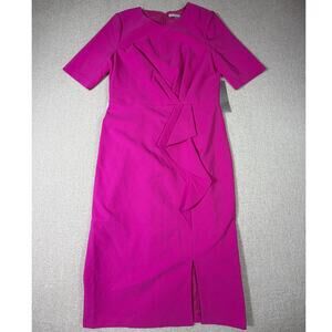 Kay Unger New York NWT Women 10 Pink Tinsley Elegant Sheath Dress Cocktail